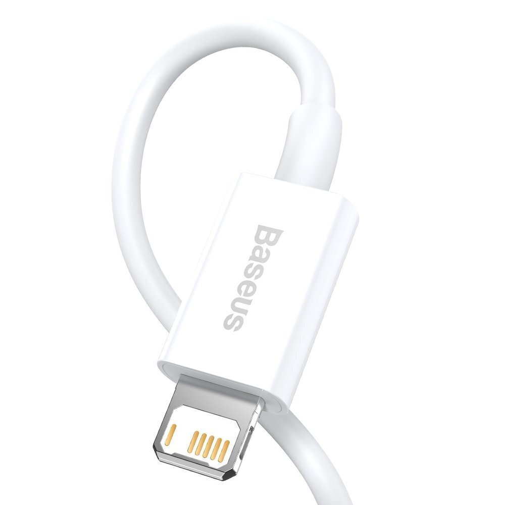 Baseus CALYS -C02 Superior kaabel USB - Lightning 2,4A / 2 m valge hind ja info | Mobiiltelefonide kaablid | kaup24.ee