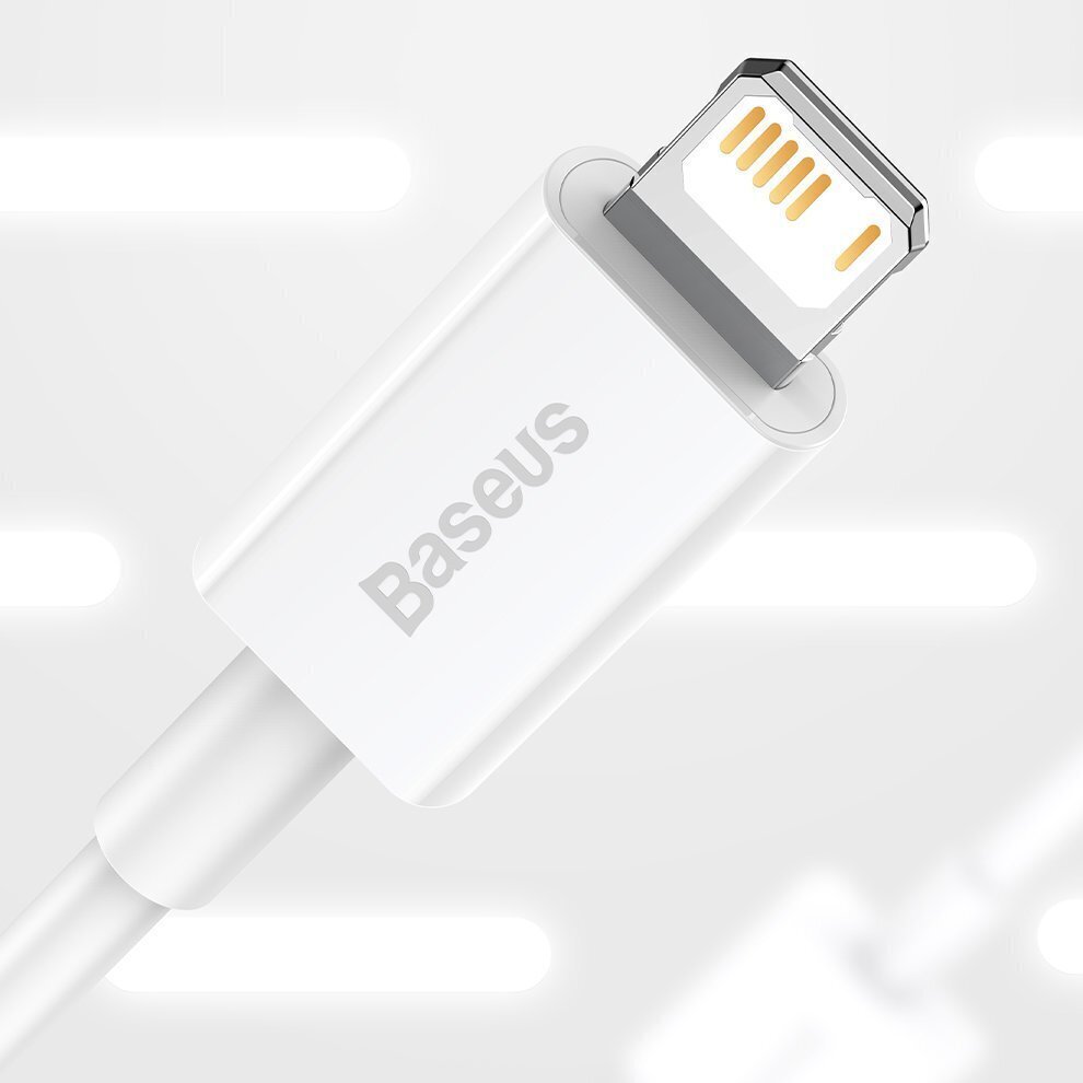 Baseus CALYS -C02 Superior kaabel USB - Lightning 2,4A / 2 m valge hind ja info | Mobiiltelefonide kaablid | kaup24.ee