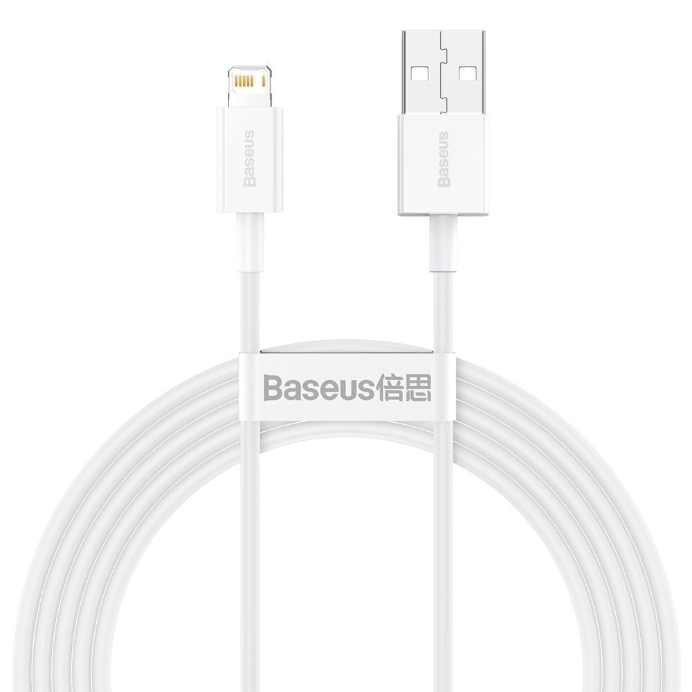 Baseus CALYS -C02 Superior kaabel USB - Lightning 2,4A / 2 m valge hind ja info | Mobiiltelefonide kaablid | kaup24.ee