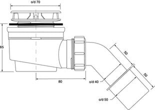 Сифон для душевого поддона McAlpine HC252570B цена и информация | Сифоны | kaup24.ee