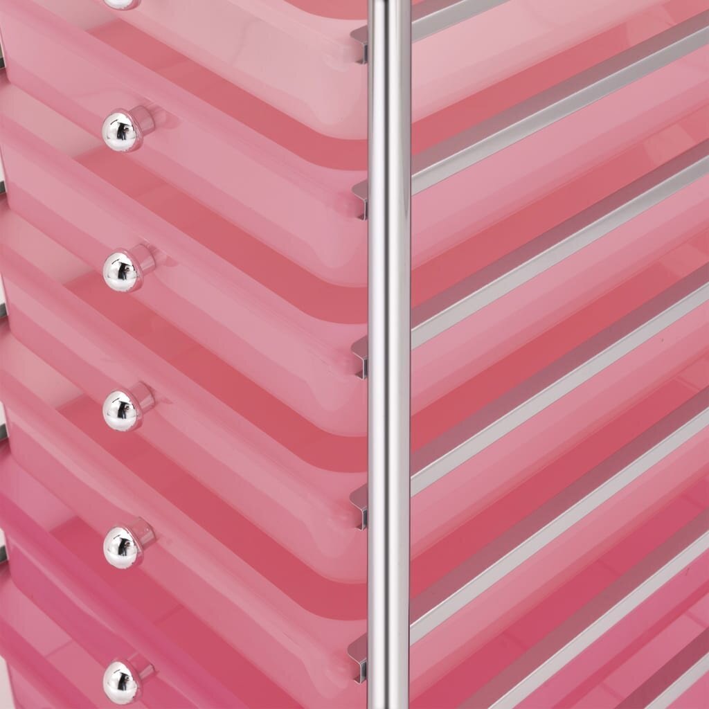 vidaXL 10 sahtliga liigutatav hoiukäru, ombre, roosa, plast hind ja info | Tööriistakastid, tööriistahoidjad | kaup24.ee