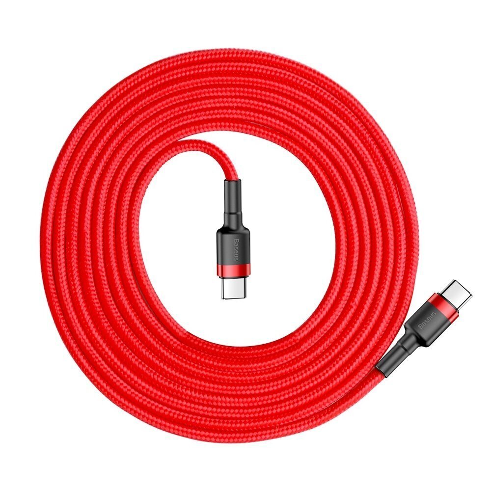 Baseus Cafule PD2.0 60 W välklamp laadimine USB Type-C kaabli jaoks (20 V 3 A) 2 m punane цена и информация | Mobiiltelefonide kaablid | kaup24.ee