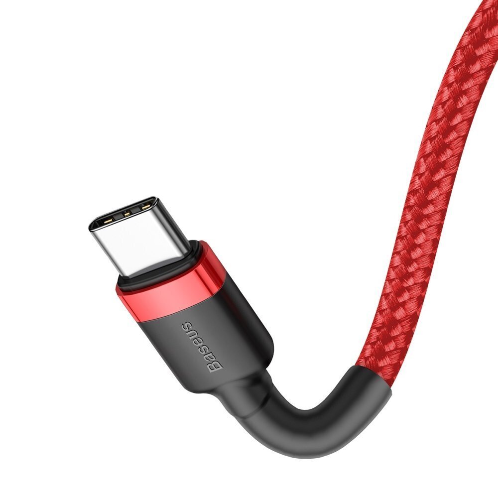 Baseus Cafule PD2.0 60 W välklamp laadimine USB Type-C kaabli jaoks (20 V 3 A) 2 m punane цена и информация | Mobiiltelefonide kaablid | kaup24.ee