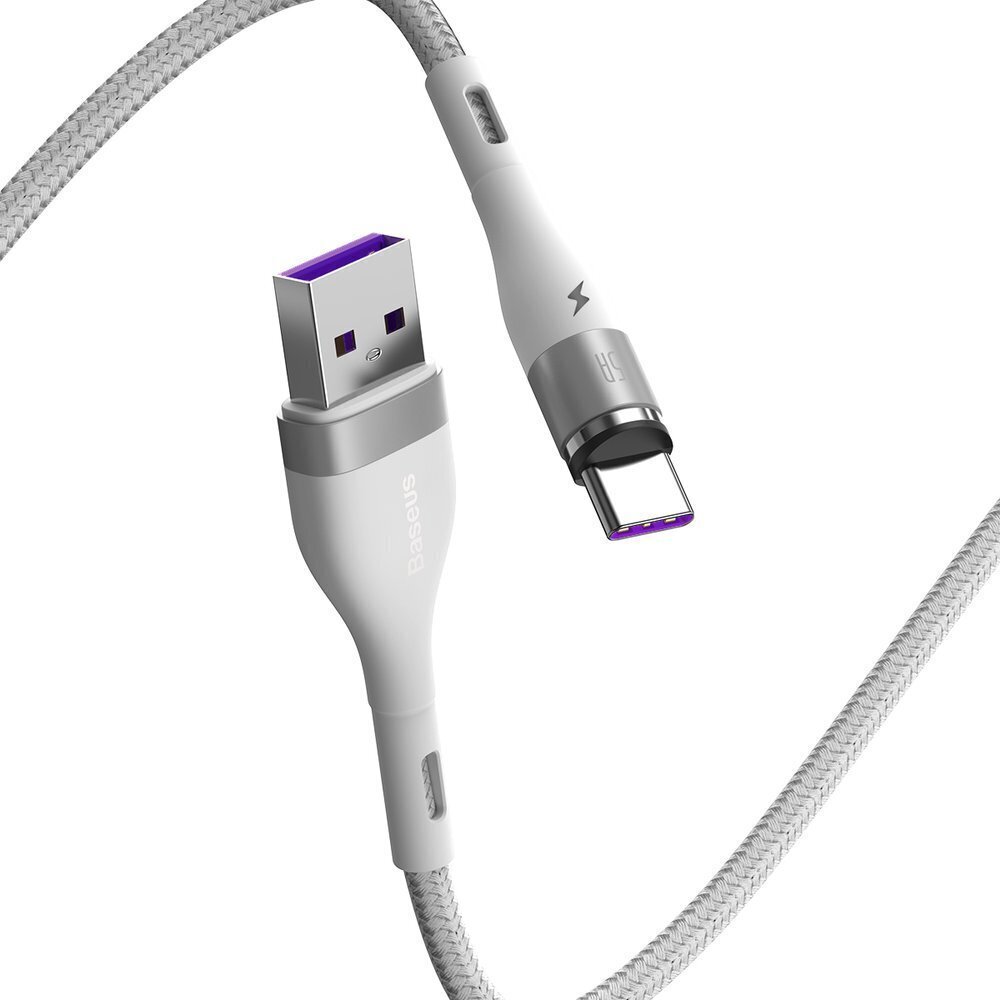 USB magnetic cable - USB-C Baseus Zinc 5A 1m (white) цена и информация | Mobiiltelefonide kaablid | kaup24.ee