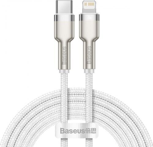 USB-C cable for Lightning Baseus Cafule, PD, 20W, 2m (white) hind ja info | Mobiiltelefonide kaablid | kaup24.ee