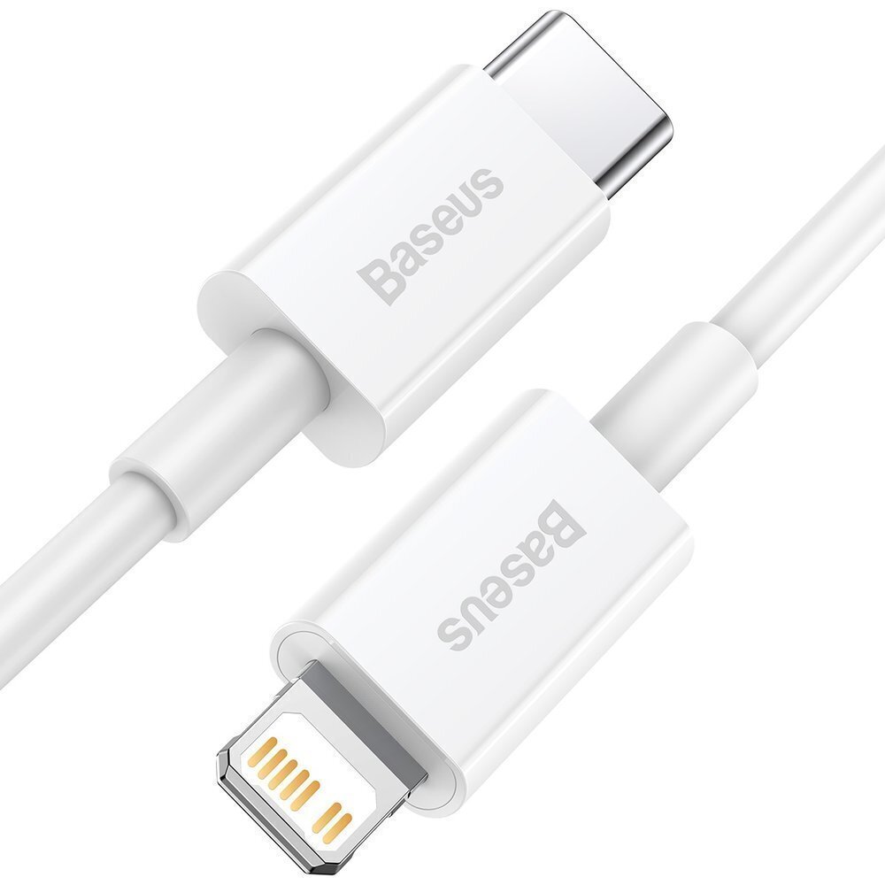 Baseus Superior CATLYS-A02 USB-C -> Lightning laadimiskaabel 20W / PD / 100 cm valge hind ja info | Mobiiltelefonide kaablid | kaup24.ee