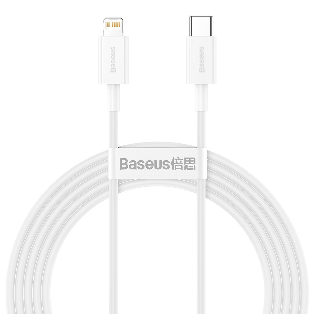 Baseus Superior Series Cable USB-C to Lightning, 20W, PD, 2m (white) hind ja info | Mobiiltelefonide kaablid | kaup24.ee