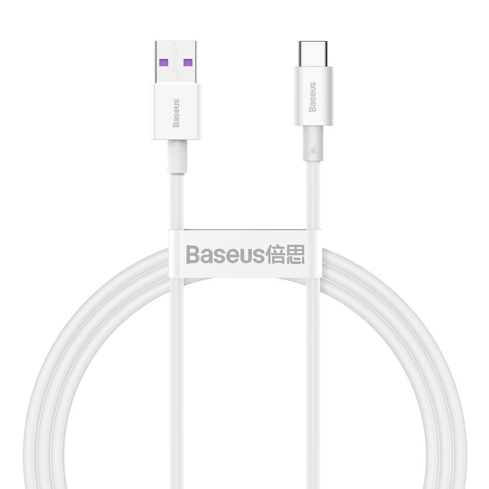 Baseus Superior Series Fast Charging Data Cable USB - USB Type C 66 W 6A 1 m White (CATYS-02) цена и информация | Mobiiltelefonide kaablid | kaup24.ee