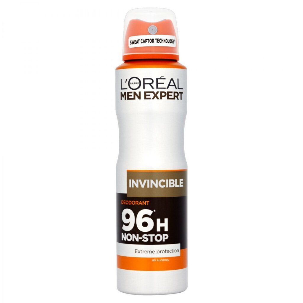 L'Oreal Paris Men Expert Invincible spreideodorant meestele 150 ml цена и информация | Deodorandid | kaup24.ee