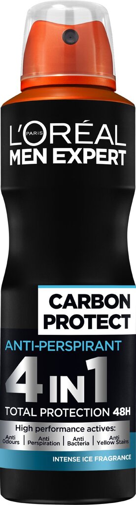 L'Oreal Paris Men Expert Carbon Protect spreideodorant meestele 150 ml hind ja info | Deodorandid | kaup24.ee