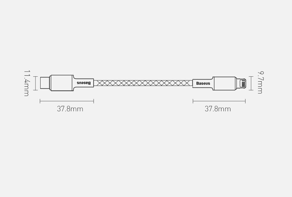 Kaabel Baseus USB Type C - Lightning 20 W, 2 m 6953156231955 hind ja info | Mobiiltelefonide kaablid | kaup24.ee