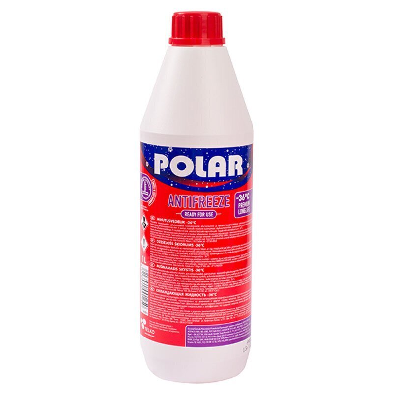 POLAR Antifreeze Premium Long Life (punane) -37 * C 1L (pakendatud) цена и информация | Antifriisid ja jahutusvedelikud | kaup24.ee