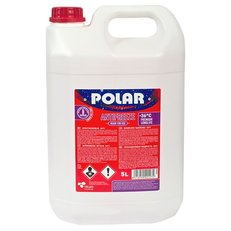 POLAR Antifreeze Premium Long Life (punane) -37 * C 5L (pakendatud) цена и информация | Antifriisid ja jahutusvedelikud | kaup24.ee