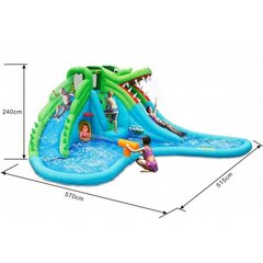 Надувной батут с водными развлечениями 4IQ Крокодил, синий цена и информация | Надувные и пляжные товары | kaup24.ee