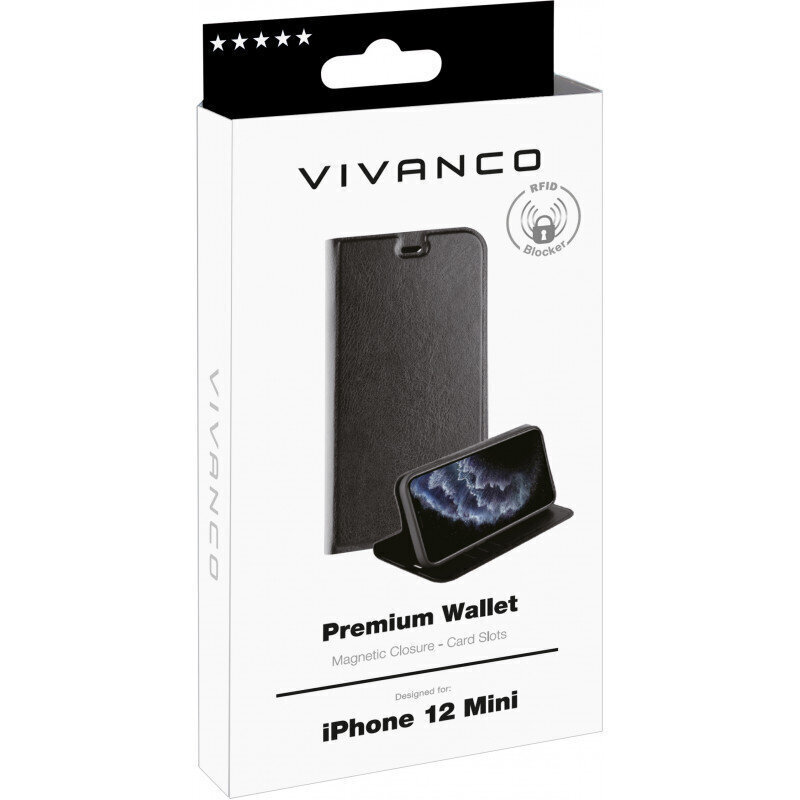 Vivanco kaitseümbris iPhone 12 Wallet (61804) hind ja info | Telefoni kaaned, ümbrised | kaup24.ee