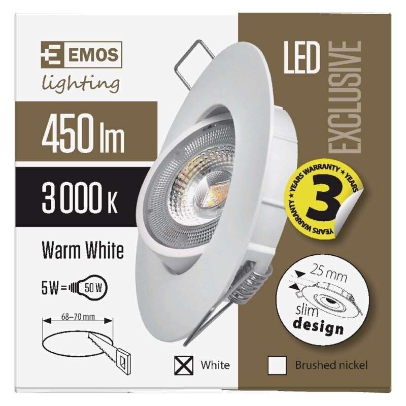 LED SÜVISTATAV VALGUSTI 5W EXCL. WW W цена и информация | Süvistatavad ja LED valgustid | kaup24.ee
