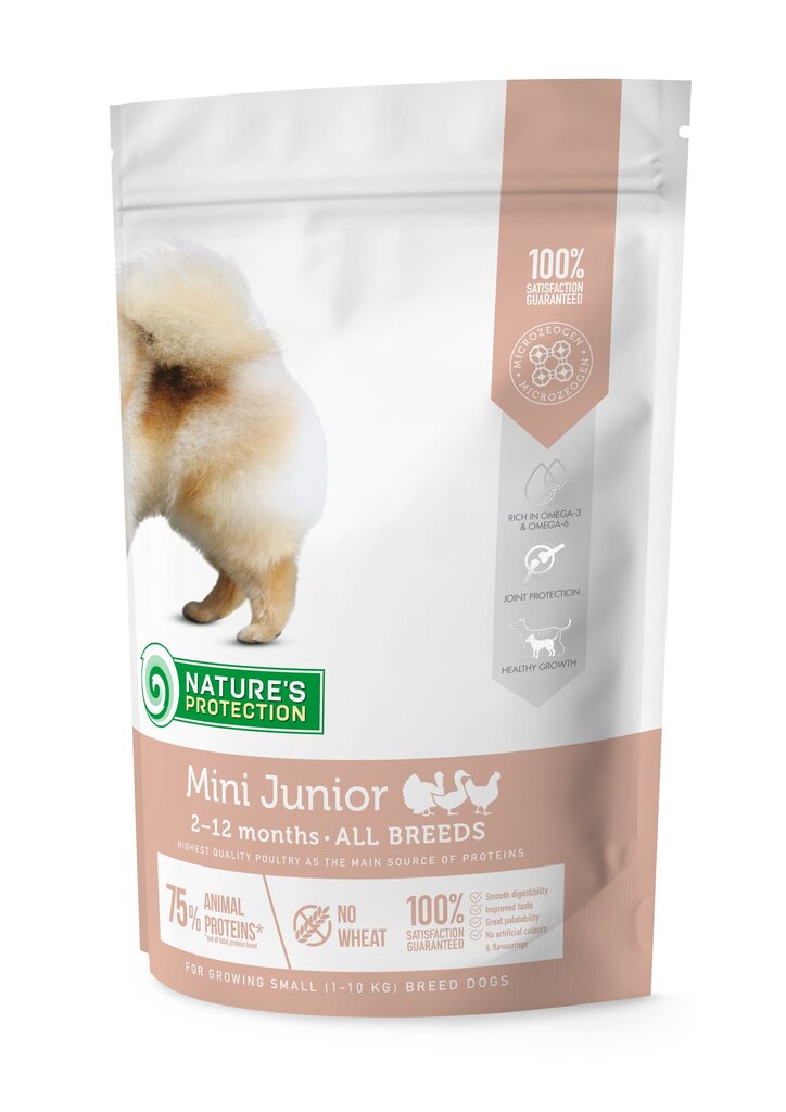 Nature's Protection Mini Junior Poultry Small Breed Dog kuivtoit väikest tõugu koertele, 500 g цена и информация | Kuivtoit koertele | kaup24.ee