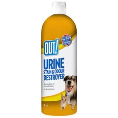 Out! lemmiklooma uriinilõhna ja -plekkide tõrjuja Urine Stain & Odour Destroyer, 1000 ml цена и информация | Средства по уходу за животными | kaup24.ee