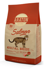 Araton Cat Adult Salmon kuivtoit täiskasvanud kassidele, 1,5 kg hind ja info | Kuivtoit kassidele | kaup24.ee