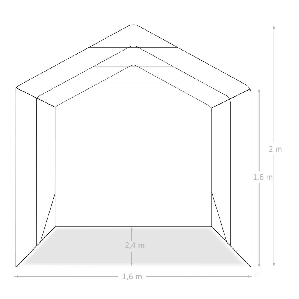 vidaXL telk-garaaž, PVC 1,6 x 2,4 m roheline hind ja info | Varikatused ja aiapaviljonid | kaup24.ee