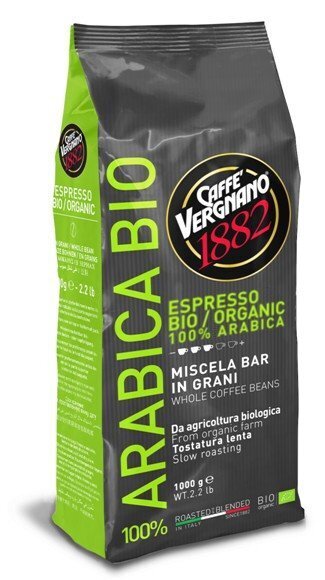 Kohv Vergnano BioArabica 100% arabica, 1 kg цена и информация | Kohv, kakao | kaup24.ee