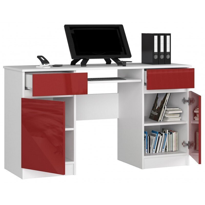 Kirjutuslaud NORE A5, valge/punane hind ja info | Arvutilauad, kirjutuslauad | kaup24.ee