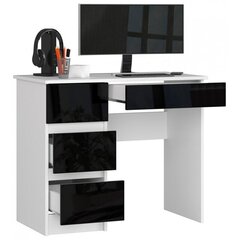 Письменный стол NORE A7, левый вариант, белый/черный цена и информация | Компьютерные, письменные столы | kaup24.ee