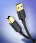 Kaabel Ugreen USB-A - USB-B, 1.5m UGR525BLK цена и информация | Mobiiltelefonide kaablid | kaup24.ee
