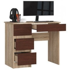 Письменный стол NORE A7, левый вариант, цвет дуба / темно-коричневый цена и информация | Компьютерные, письменные столы | kaup24.ee