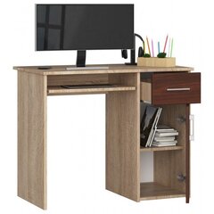 Письменный стол NORE Pin, цвета дуба/темно-коричневый цена и информация | Компьютерные, письменные столы | kaup24.ee