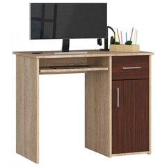 Письменный стол NORE Pin, цвета дуба/темно-коричневый цена и информация | Компьютерные, письменные столы | kaup24.ee