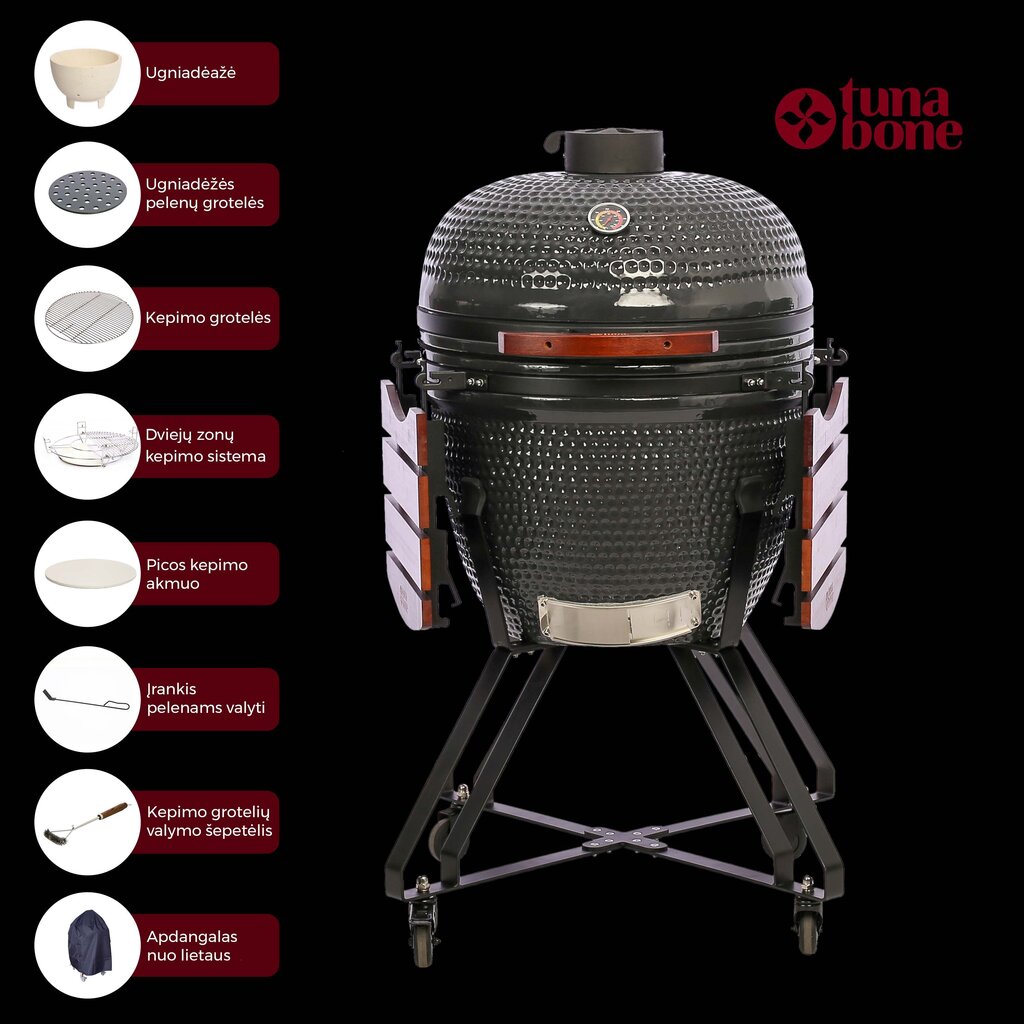 Keraamiline grill TunaBone TBG23GRAY-01, 59,5 cm hall hind ja info | Grillid | kaup24.ee