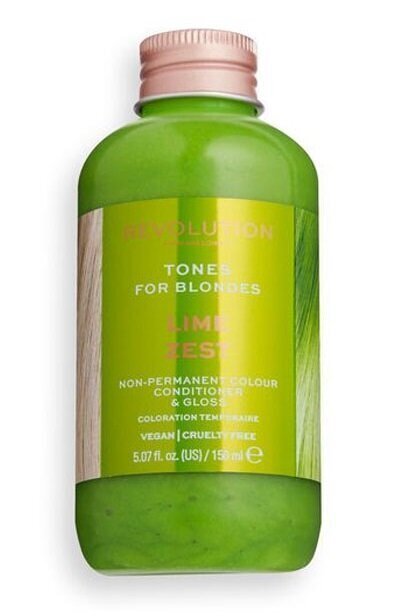 Poolpüsiv juuksevärv blondidele juustele Revolution Haircare London Tones for Blondes, 150 ml, Lime Zest hind ja info | Juuksevärvid | kaup24.ee