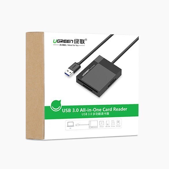 Adapter Ugreen USB 3.0 SD / micro SD / CF / MS card reader (CR125 30333) hind ja info | USB jagajad, adapterid | kaup24.ee