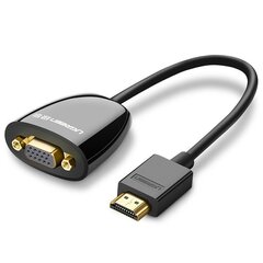 Переходник Ugreen HDMI (штекер) на VGA (гнездо) FHD (MM105 40253) цена и информация | Адаптеры и USB-hub | kaup24.ee