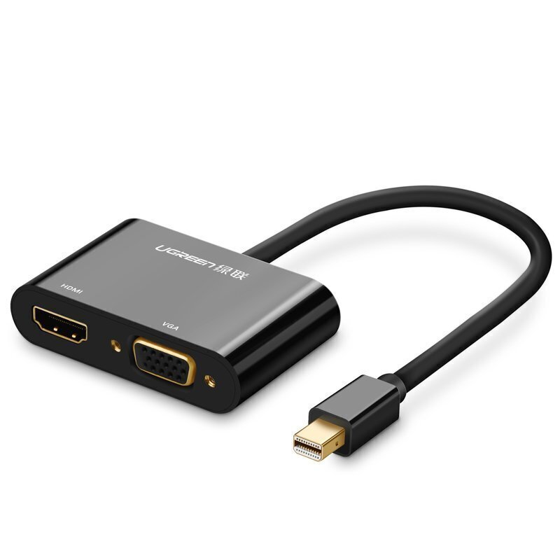 HDMI kaabel Ugreen / VGA - mini DisplayPort adapter 4K@30 Hz Full HD 1080p, must (MD108 10439) цена и информация | USB jagajad, adapterid | kaup24.ee