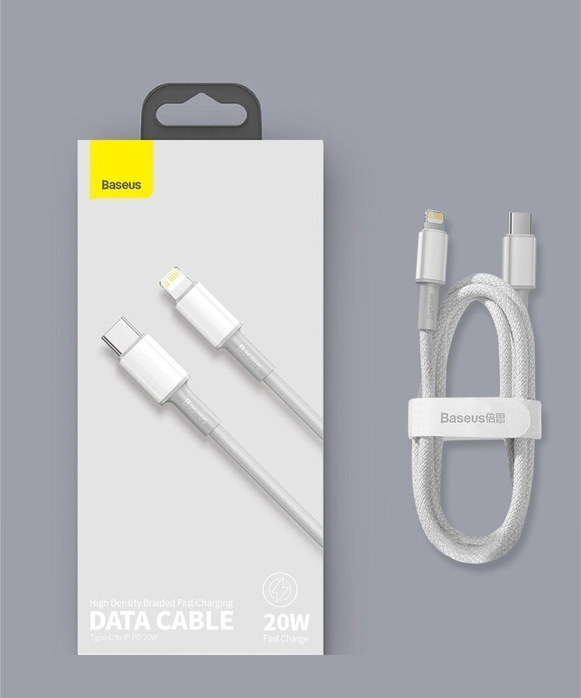 Kaabel Baseus USB Type C - Lightning 20 W, 1 m 6953156231924 hind ja info | Mobiiltelefonide kaablid | kaup24.ee