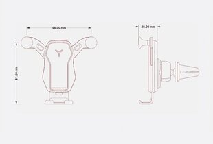 Telefonihoidik Wozinsky Horizontal / Vertical Gravity Car Mount, must (Wch-04) hind ja info | Mobiiltelefonide hoidjad | kaup24.ee