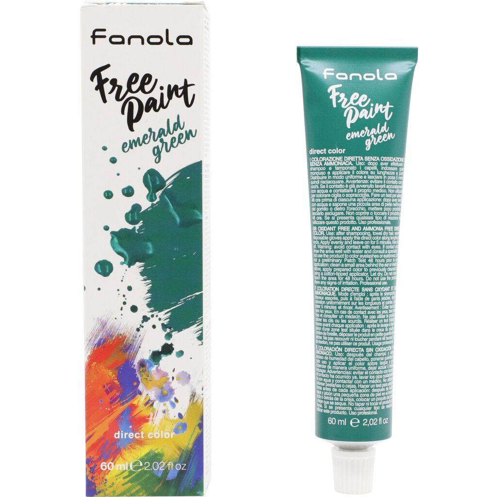 Juuksevärv - roheline, Fanola Free Paint Direct 60 ml hind ja info | Juuksevärvid | kaup24.ee