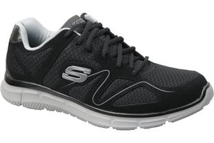 Meeste tossud Skechers Satisfaction M 58350-BKGY, must hind ja info | Skechers Meeste jalanõud | kaup24.ee