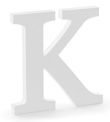 Деревянная буква K, белая, 19,5 x 20 см цена и информация | Гудки для вечеринки Clown Face (4шт.) | kaup24.ee