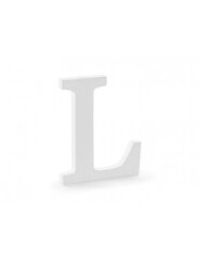 Деревянная буква L, белая, 16 x 20 см цена и информация | Праздничные декорации | kaup24.ee