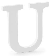 Деревянная буква U, белая, 20,5 x 20 см цена и информация | Гудки для вечеринки Clown Face (4шт.) | kaup24.ee