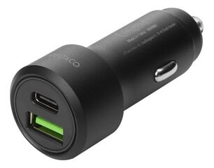 DELTACO USBC (CAR122), 1x USB-C, 1x USB-A, 1.5 A hind ja info | Mobiiltelefonide laadijad | kaup24.ee