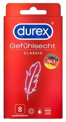 Durex презервативы Gefühlsecht Classic, 8 шт. цена и информация | Презервативы | kaup24.ee