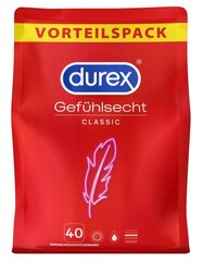 Презервативы Durex Gefühlsecht Classic, 40 шт. цена и информация | Презервативы | kaup24.ee