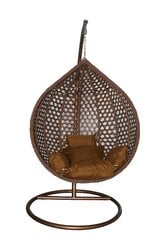 Кресло-качалка с подушкой коричневое цена и информация | Уличные cтулья | kaup24.ee