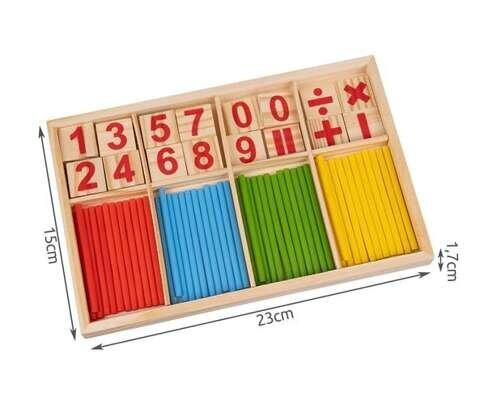 Puidust loenduskomplekt Montessori Wooden counting set hind ja info | Imikute mänguasjad | kaup24.ee