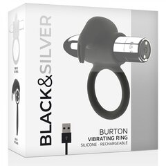 Вибрирующее кольцо для пениса BLACK&SILVER BURTON цена и информация | Эрекционные кольца, насадки на пенис | kaup24.ee