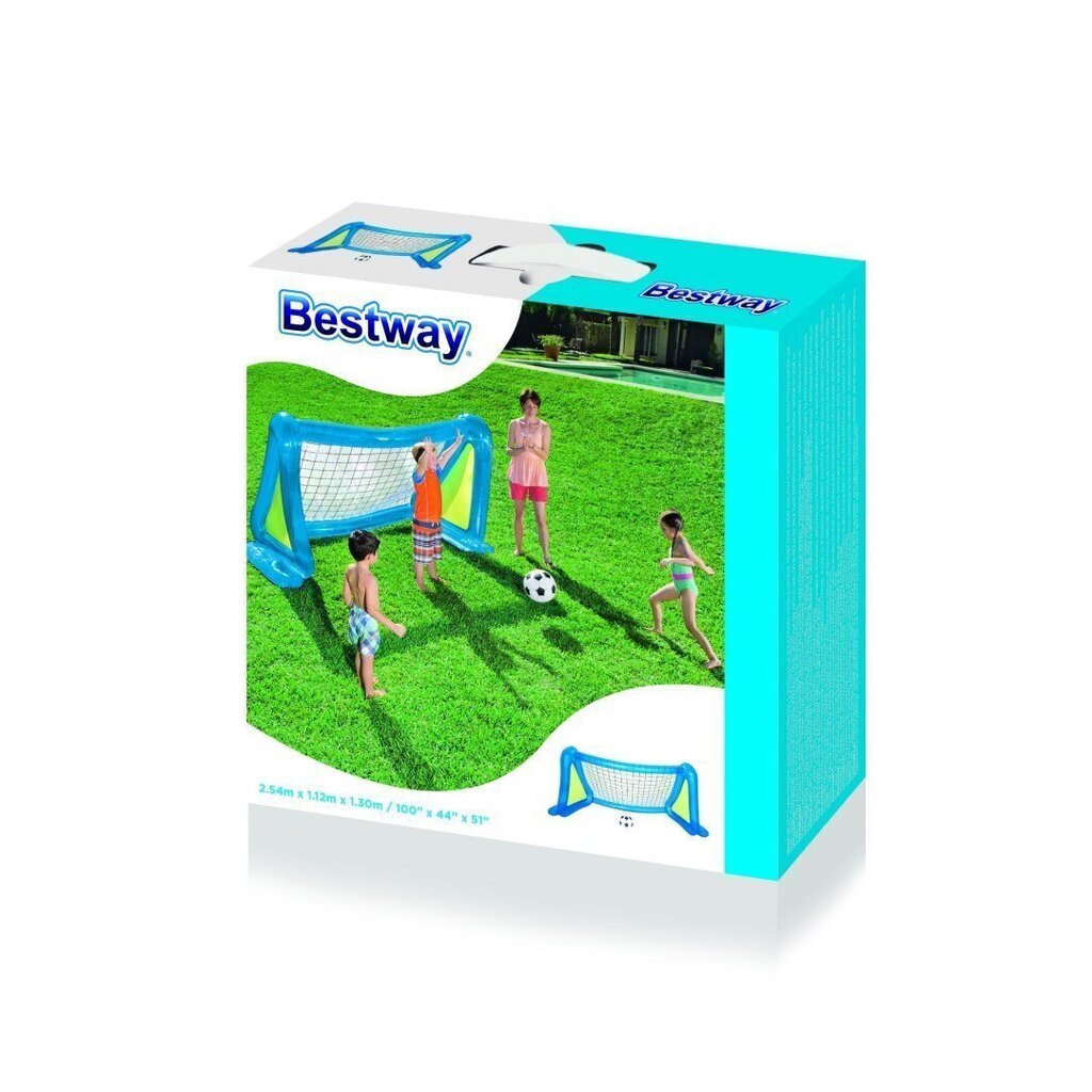 Täispuhutav jalgpallivärav duši ja palliga Bestway Inflatable Gate and Ball цена и информация | Mänguasjad (vesi, rand ja liiv) | kaup24.ee